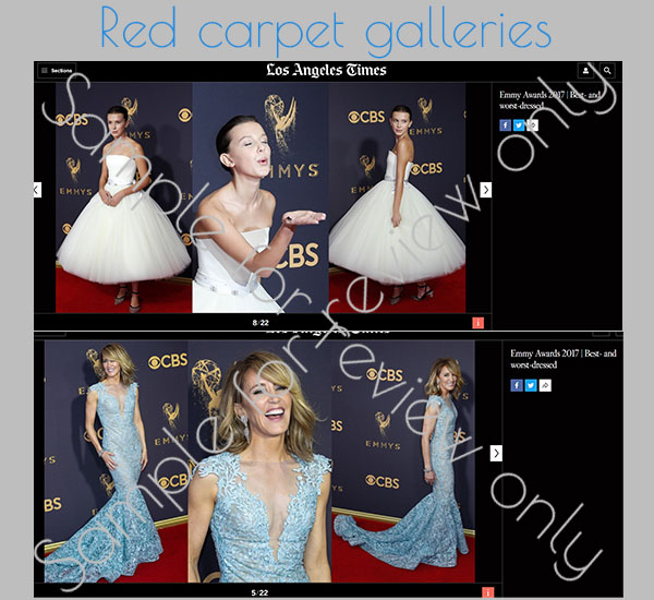 gallery samples showing celebrities on the red carpet