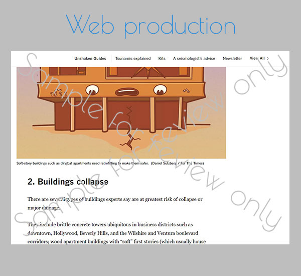 page design showing part of illustration of house with crack